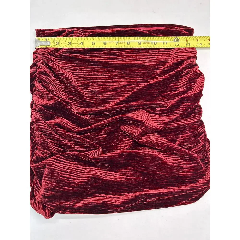 Naked Wardrobe Womens Plush Velvet Ruched Mini Skirt in Size M NWOT
